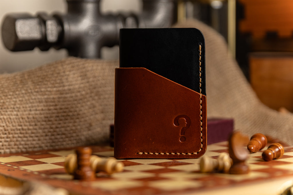 brown and black leather card holder walpier buttero leather 