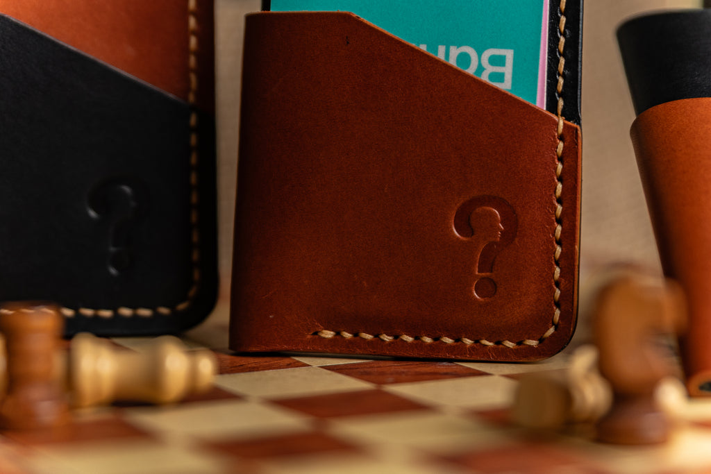 close up of brown leather wallet 