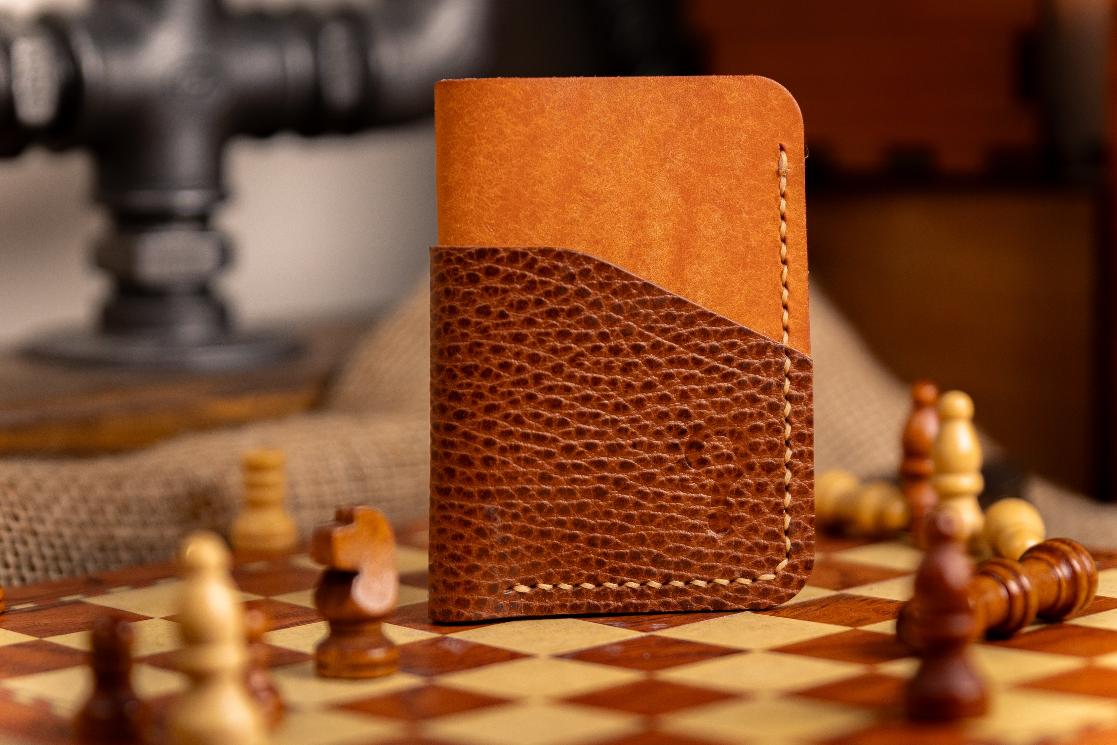 Handmade Cloak Wallet in rich Italian leather with slim minimalist design