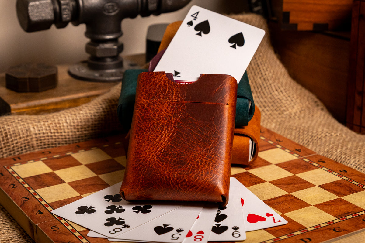 Stitchless Leather Playing Card Case