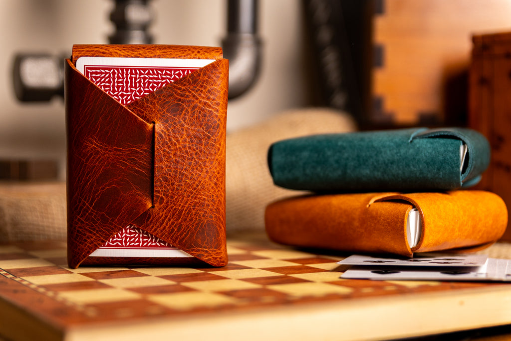 Stitchless Leather Playing Card Case