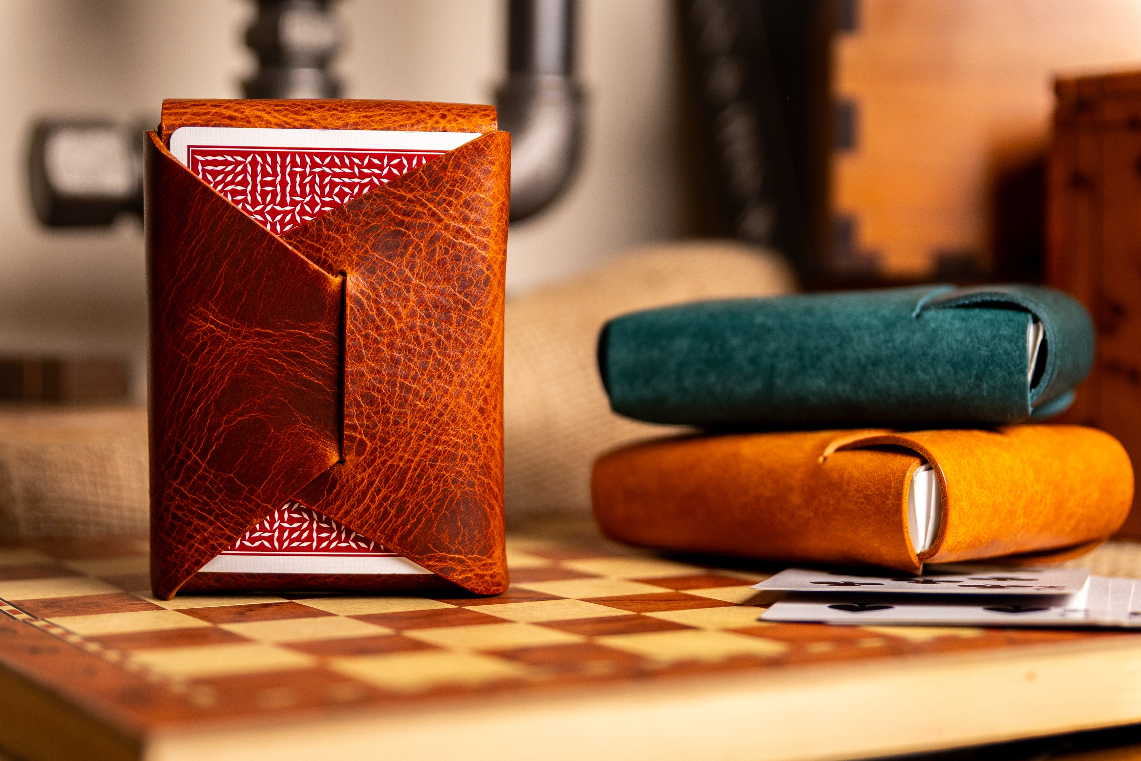 Stitchless Leather Playing Card Case