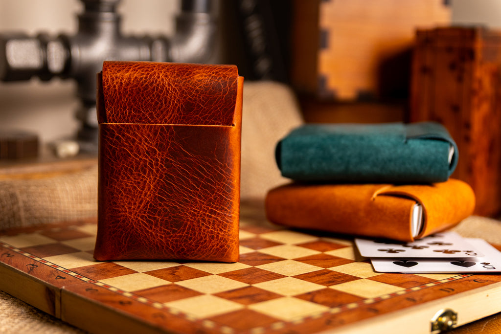 Stitchless Leather Playing Card Case