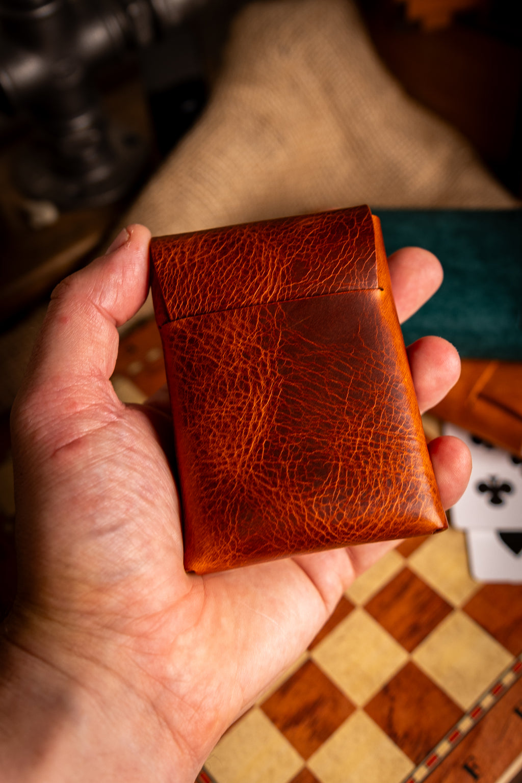 Stitchless Leather Playing Card Case