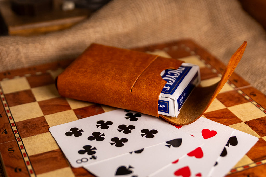 Stitchless Leather Playing Card Case
