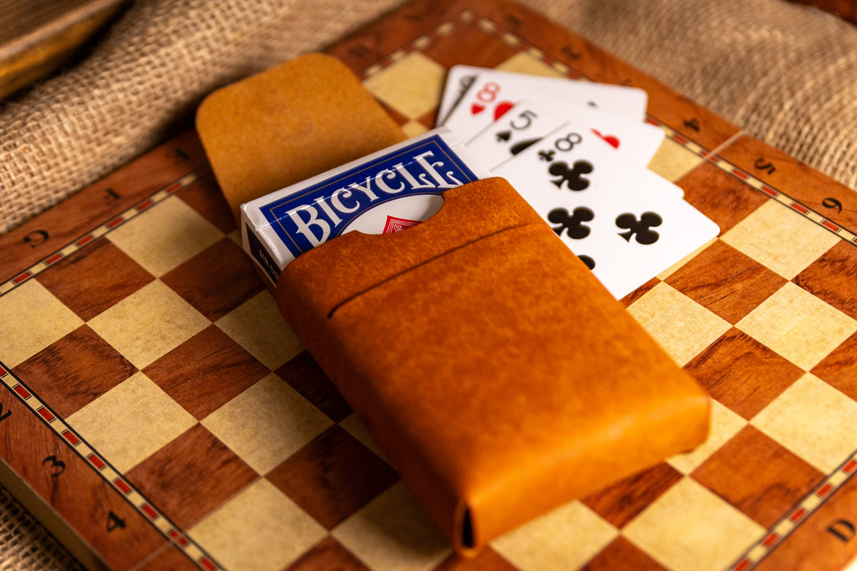 Stitchless Leather Playing Card Case