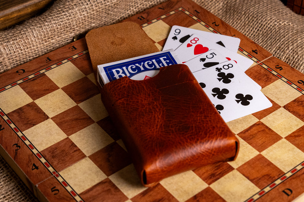 Stitchless Leather Playing Card Case