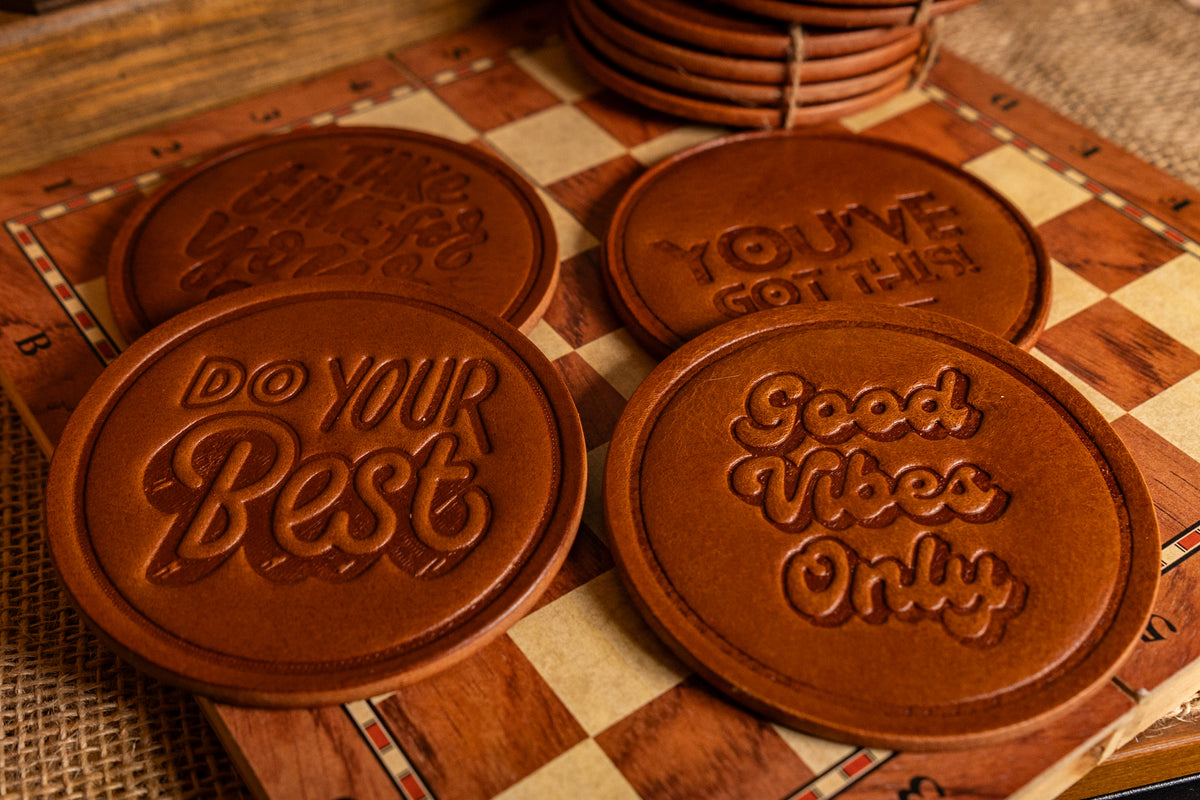 Leather Coaster Set