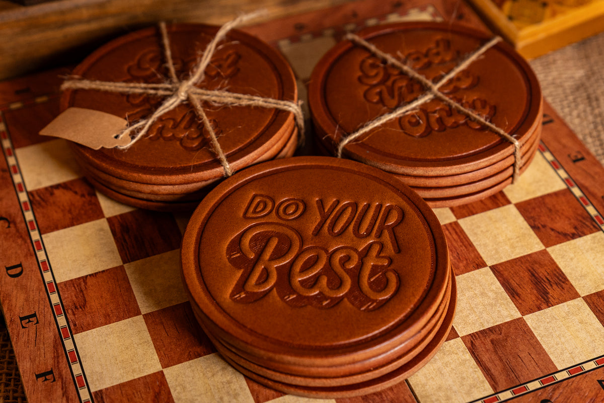 Leather Coaster Set