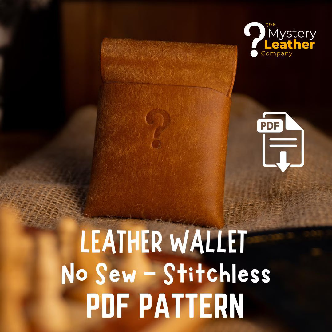 Leather Pattern Wallet | Stitchless Minimalist Card Holder Template (PDF Download)